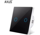 AXUS EU Touch Switch AC100-240V Led backlight Panel Tempered Crystal Glass wall Light sensory Switches 1/2/3 Gang Interruttore