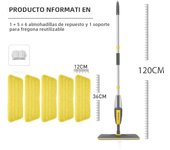Magic Floor Cleaning Sweeper Brooms With Microfiber Pads 360° Rotation Flat Spray Floor Mop Broom For Cleaning Home Spin Mop