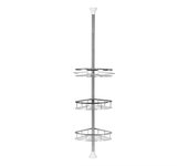 Estante de baño telescópico de 110-280 cm, rincón de ducha, estante de esquina, estante de ducha, 3 estantes