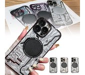 2024 Nuevo estuche de tablero magnético sin bordes para iPhone, tablero de resonancia sin polvo, sin bisel, tablero de resonancia sin polvo, sin bisel, estuche con función de carga magnética, color morado