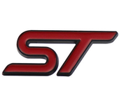 AUTOZOCO Emblema Adhesivo ST Line Volante, Emblema ST Line Volante, Insignia ST Line Volante, Insignia Adhesiva ST Line, Apto para Volante, Compatible con Ford, Metal, 3 cm Ancho x 1.2 cm Alto, Rojoo
