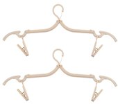 2 piezas perchas de ropa plegable con 2 clips desmontables PP paño al Aire Libre Tendedero para Corredor