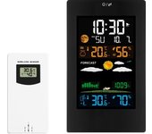 Estación meteorológica con sensor exterior, termómetro higrómetro digital para interior y exterior, estación meteorológica inalámbrica con temperatura, humedad, pronóstico del tiempo, despertador y barométrico