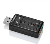 Ewent ew3762 adaptador usb audio - 2 conectores 3.5mm para microfono y altavoces - sonido 7.1 - color negro