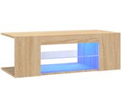 vidaXL Mueble de TV con luces LED 90x39x30 cm, Mueble de Salon, Mueble TV, Mueble TV salon, Mesa de TV, Mueble tele
