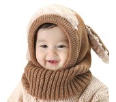 Toddler Baby Balaclava Beanie Hat Crochet Knit Neck Warmer Scarf Cap