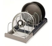 Expandable Pans Organizer Rack Kitchen Cabinet Pan Rack Drawer Expanding Cookware Space Saving Kitchen Cabinet Organizer Holde