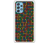Funda compatible con Samsung Galaxy A72 - Patron Comecocos Fondo Negro