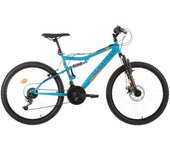 Vitalgym Bicicleta Montaña Doble Suspensión Scrapper 24” Para Niños de 8 a 12 Años Azul 18 velocidades