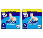 Dodot Pañal Bebé Seco Talla 3 - 124 Unidades | Máxima Absorción
