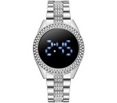 Reloj para mujer con piedras brillantes, pantalla táctil LED, modelo electrónico, un reloj de lujo y tecnología para la mujer