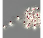 SANCO STORE - MAURER Guirnalda Luces Navidad A Pilas 50 Leds Papa Noel. Luz Fria Uso Interno IP20