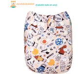 U Pick ALVABABY All in one Diaper AIO Baby Cloth Diaper Sewn-in 1pc 4-layer Bamboo Insert Reusable Cloth Diaper for Baby 3-15kg