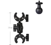 Motorcycle Bicycle Double Clip Bracket for GoPro Hero 11 10 9 Panoramic Selfie Stick Camera Accessory for Insta360 One X2 X3