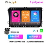 2din 9" Android 12 Radio with Carplay Car Multimedia Player Auto Carplay for VW Volkswagen Golf Polo Tiguan Passat