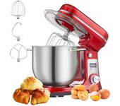 Batidora amasadora Batidora Amasadora Biolomix Mezclador de cocina eléctrico, robot de cocina de 6 velocidades con cabeza inclinable y cuenco de acero inoxidable de 6 L,gancho para amasar,batidor plano,batidor y cubierta antisalpicaduras