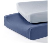 Funda para cambio de muselina para niños y niños, y transurable Algodón ultrasuave, juego de sábanas para cambiarse pañales para recién nacidos, paquete sábanas cubierta almohadilla pañales 2 piezas Caja protectora pañales Manga del cambio