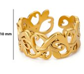 Fashion Vintage Plant Vine Open Rings For Women Stainless Steel Gold Color Adjustable Finger Ring Aesthetic Christmas Jewelry