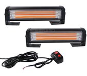40W 80W COB Car Front Grille LED Strobe Light Police Fire Truck Emergency Flashing Warning Lights 12V 24V Amber White Red Blue