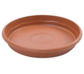 Plastiken TERRA - Plato Redondo de 14 cm para Macetas de 16 cm 1.5L. Terracota