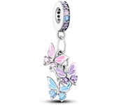 Silver Plated Pink Series Charms Pendant Lovely Dangle Pink Perfume Bottle Charm Beads Fit Bangle Bracelet Necklace Jewelry