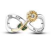 Silver Plated Fit Original Bangle Charms Yellow Series Sunflower Charm Pendant Dangle Beads Bracelet Necklace DIY Jewelry Gift