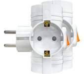 1/2PCS EU Conversion Plug 3 Way Socket Adapter with Switch German Standard, Double Plug Wall Socket Extender Electric for Home