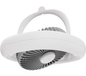 Ventilador de techo Control remoto Ventilador ostilante 7 pulgadas 4000mAh 4 engranajes y Luz Cálida Lámpara LED Escorio USB Ventilador de techo