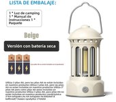 European Roman Pillar Vintage Camping Lantern Creative Atmosphere Flashlight Outdoor Lighting Lamp With Hook Warm White Light