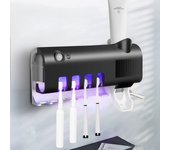Soporte Limpiador Dientes UV Esterilizador Energía Solar Dispensador Pasta Dental Montado en Pared