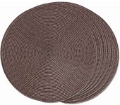Round Braided Placemats Set of 6 Table Mats for Dining Tables Woven Washable Non-Slip Place Mats 15 Inch(Brown)