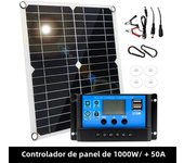 Kit De Placa Solar 1000W 12V Con Controlador 10A-100A Para Teléfono RV Coche Caravana Camping Al Aire Libre Batería Compatible Con USB 5V DC 18V