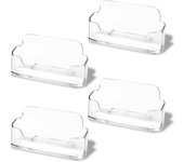 Portatarjetas de presentación de acrílico, expositor de plástico para tarjetas de presentación, para exposición, hogar y oficina, con capacidad para 30-50 tarjetas de presentación (paquete de 4)