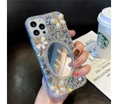 Bling Diamond Bead Chain Mirror Strap Phone Case For iphone 15 14 X XR XS 13 11 Pro Max 12 Pro  Cover