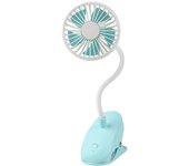 USB cochecito de niño clip ventilador silencioso escritorio ventilador en mini recargable y portátil (azul) Envío gratuito