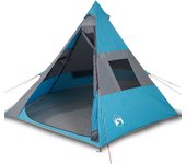 vidaXL Tienda de campaña tipi para 7 personas impermeable azul