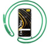 Tumundosmartphone Funda Colgante Transparente para Xiaomi POCO M3 / Redmi 9T con Cordon Verde Agua