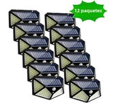 12 Pack de Lámparas De Pared Solar Con 3 Modos Sensor De Movimiento Seguridad Impermeables Para Jardín Garaje Pared Exterior Decorativo Luz Solar Moderno