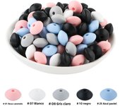 Sunrony 100pcs/lot Silicone Lentil Beads 12mm Charms Abacus Bead DIY Bracelet Necklace Pacifier Chain Jewelry Accessories
