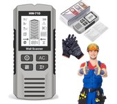 Detector de metales portátil y de pared multifuncional, detector de metales de pared multifuncional, escáner portátil para tuberías, detector de vigas 5 en 1, ideal para detectar metales, cables y madera (rojo)