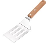 Espatula de Cocina de Acero Inoxidable con Mango de Madera - 26cm x 7cm