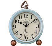 Table Clock, Vintage Non-Ticking Table Desk Alarm Clock Battery Operated with Quartz Movement HD Glass for Bedroom Living Room Kids (Arabic),xzw