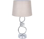 Sobremesa Espiral de Metal en Color Plateado con Tulipa Gris Twist - 30x45x30 - Presume de Casa