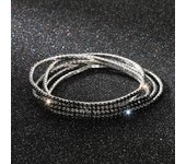 5Pcs/Lot Elastic Crystal Bracelets 2mm Charming Gold Color Crystal Rhinestones Metal Bangle Bracelet Jewelry DIY Gift