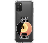 Tumundosmartphone Funda Silicona Antigolpes para Samsung Galaxy A02s diseño Hombre Escalada Dibujos
