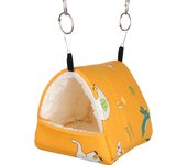 1pc Cute Print Bird Bed Mini Cage Rabbit Squirrel Mat Guinea Pig Nest Hamster House Small Animal Sleeping Bed Pet Hanging Cage