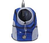 Mochila para Perros, Transportín para Mascotas portátil y cómodo, Bolsa para Transportar Mascotas para Ciclismo, Senderismo, Viajes, Compras (M, Azul), Sunny