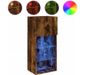 vidaXL Mueble para TV con luces LED 40,5x30x90 cm, Mueble de Salon, Mueble TV, Mueble TV salon, Mesa de TV, Mueble tele