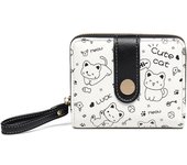 Cartera de moda para niños con estampado de Gato Lindo, Monedero con Cremallera externa, billetera para billetes y ranura para tarjeta de Identificación