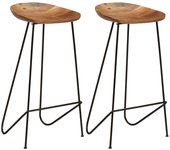 vidaXL Taburetes de cocina 2 unidades madera maciza de acacia